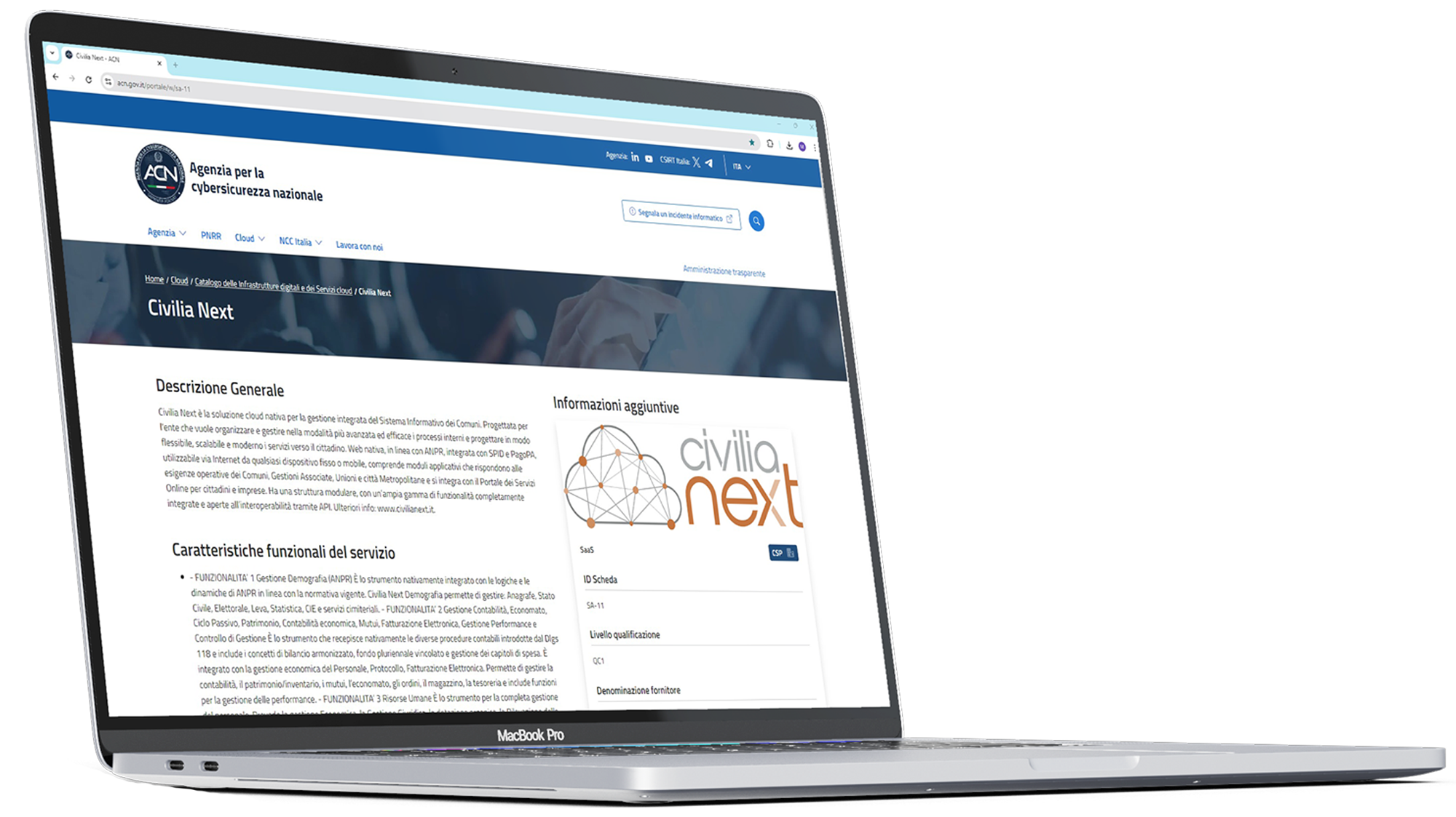 CiviliaNext nel catalogo cloud per la PA di ACN